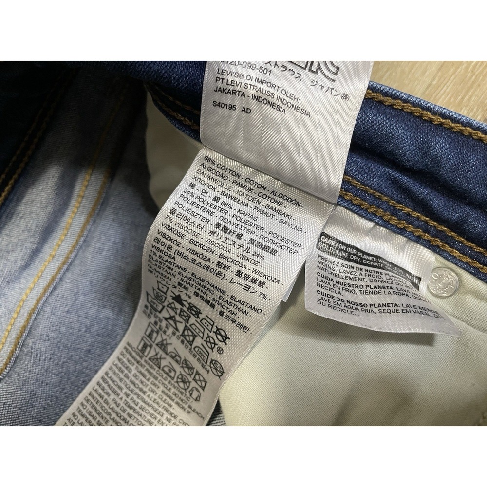 Levi's 512 Jeans Womens Sz 20 Blue Perfectly Shaping Straight Leg Stretch Denim - Picture 4 of 8